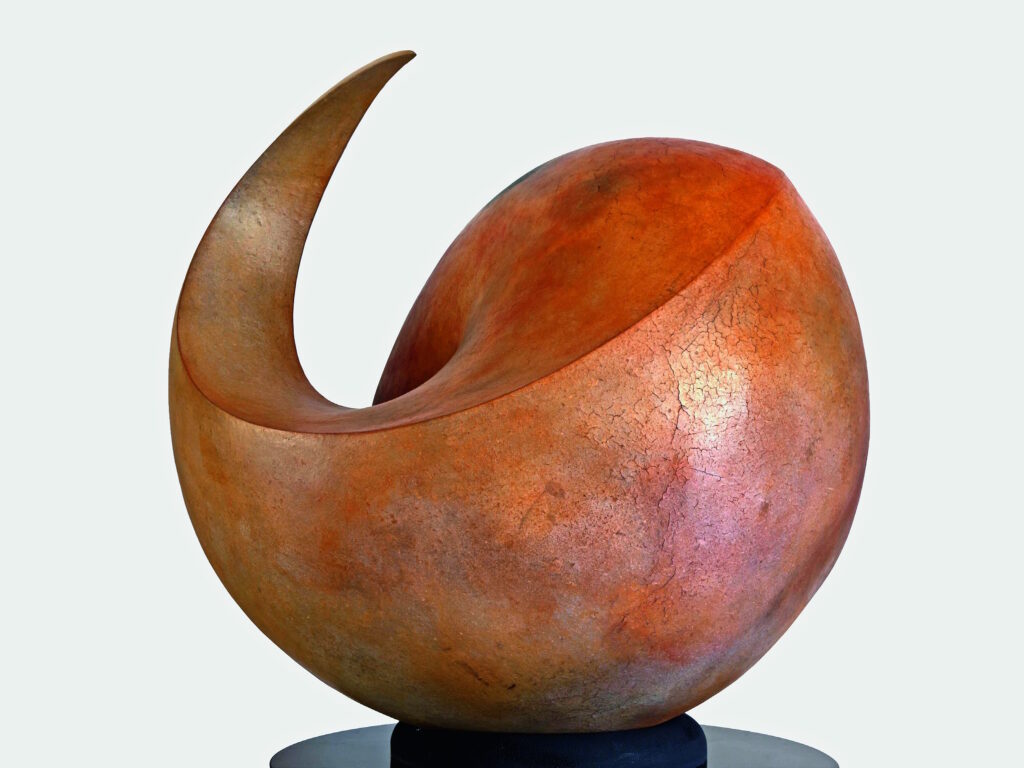 Modern ceramic sculpture. Fire clay, terra sigillata, teduction fire.